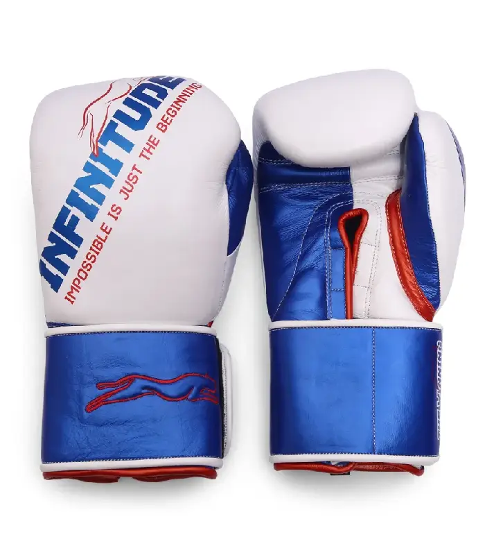 Harrier Pro Boxing Gloves White & Blue