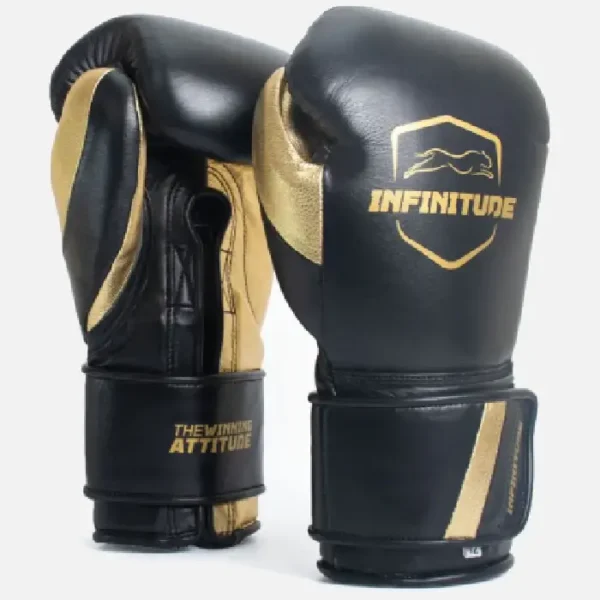 Raider Pro – Hook & Loop Boxing Gloves Black & Gold